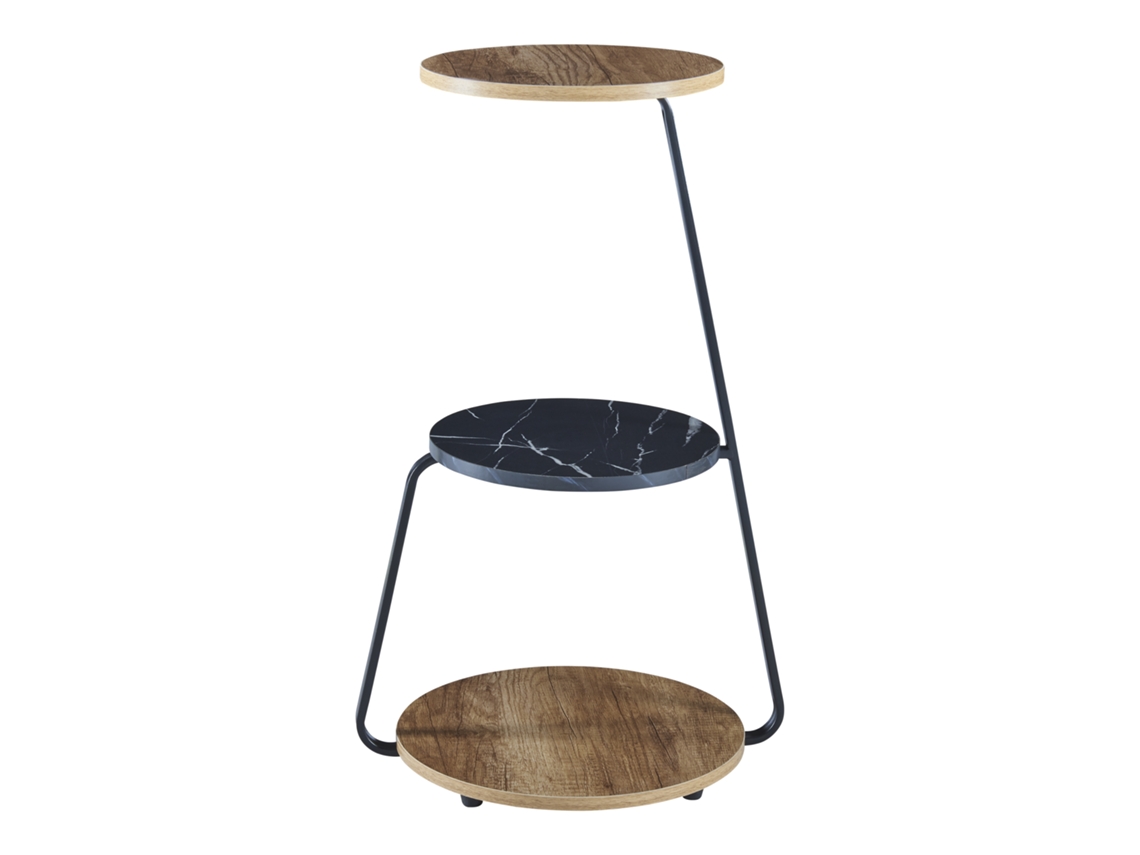 Mesa de Apoyo [EN.CASA] (Negro - Tablero Aglomerado Acero - 74 x 46 x 37 cm)
