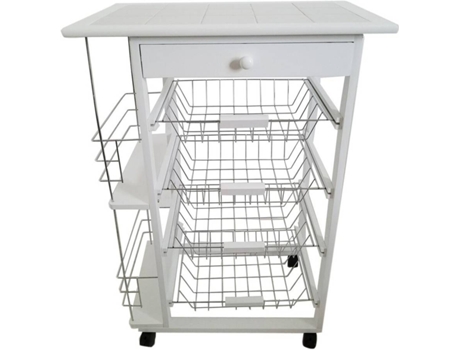 Carrito de Cocina MEYVASER (Blanco - 57x37x82 cm)