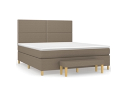 Maison Exclusive - Cama Box Spring Con Colchón Tela Gris Taupe 180x200 Cm