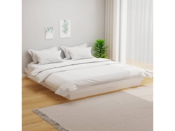 Estructura De Cama Sin Colchón Madera Maciza Blanco 160x200 Cm
