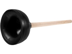 Desatascador De Desagües De Goma Negra Con Mango De Madera Cómodo Y Duradero Para Inodoros Y Lavabos