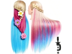 Cabeza De Maniquí Con Cabello, Cabeza De Entrenamiento De Peluquería De 71 Cm, Muñeca Cosmética
