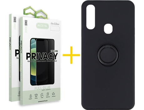 Carcasa + 2 Protectores de Pantalla para Samsung Galaxy A20e ACCETEL Negro