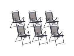 Conjunto De Cadeiras De Jardim Em Aço, Com Design Moderno Beliani Livo De Aço Preto 48x66x90