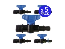 Llave de Paso Riego Goteo 16Mm X 3/4'' Pack 5 SUINGA