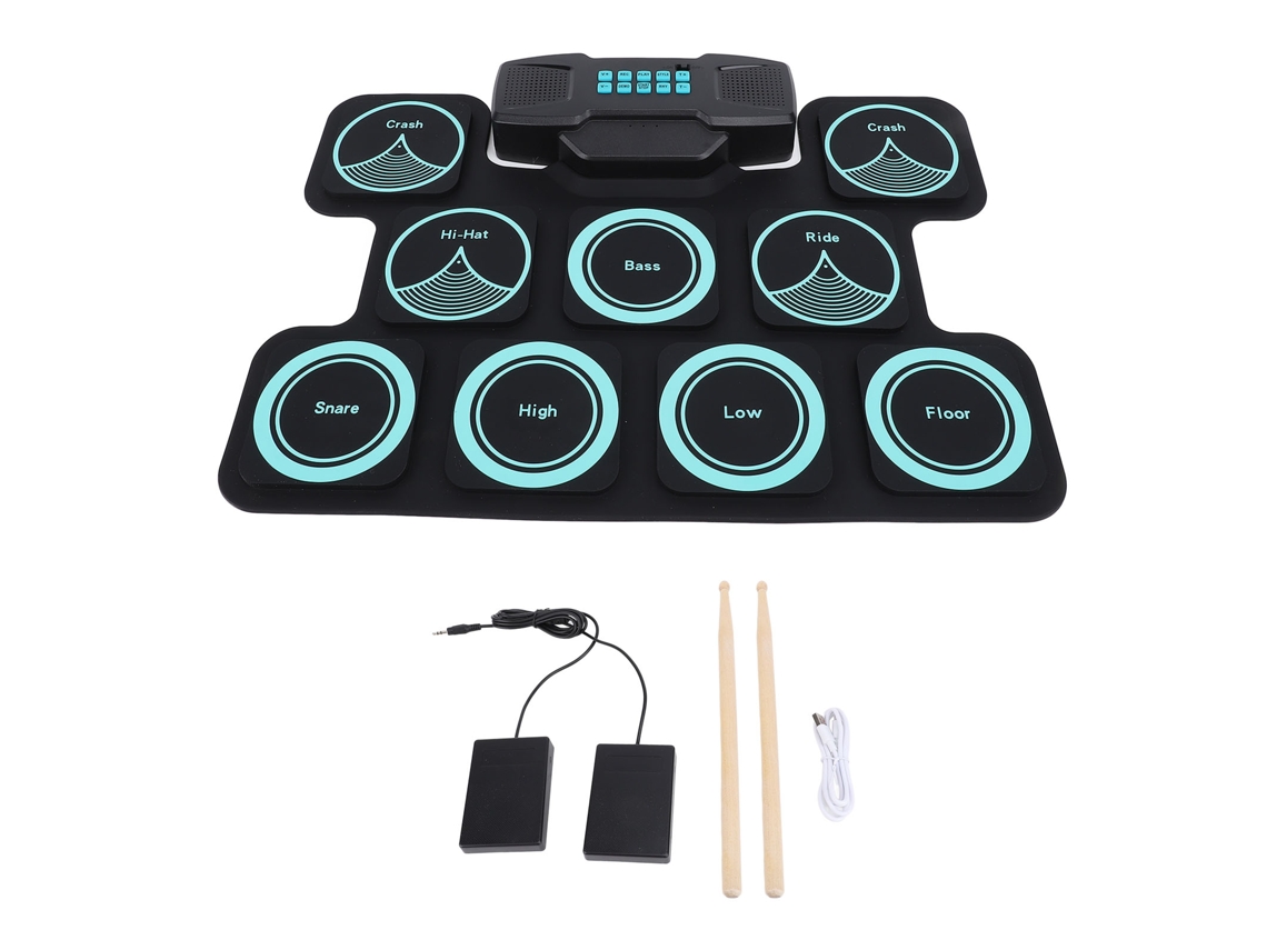 Tambor Eletrônico Portátil Bj-pad com Alto-falantes Duplos Modo Jogo Dtx Bateria Recarregável 2000mah