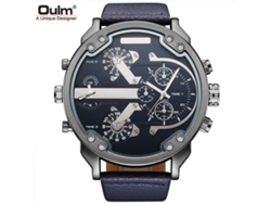 Reloj De Hombre De Esfera Grande, Moderno, Negro, Con Doble Huso Horario Y Diseño De Pistola, Ideal Para Deportes Al Aire Libre (azul).