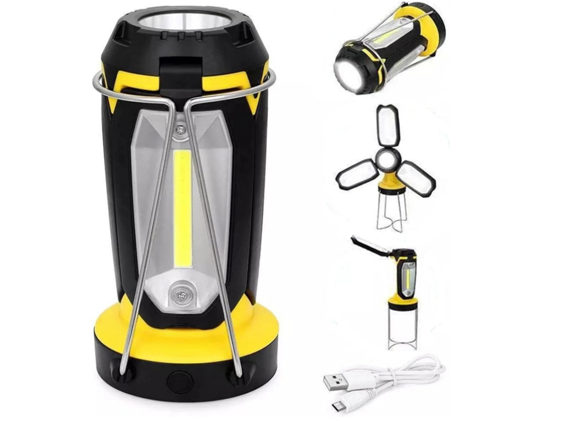 YEMAESRE Lqx20225 Linterna Recargable Plegable 1200Mah 6 Modos Amarillo
