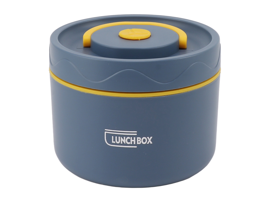Caja De Almuerzo De Acero Inoxidable Aislada 550ml 2 Niveles Apilable Azul Mar Profundo