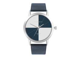 Reloj con correa de cuero para hombre y mujer con correa de PU informal (azul real)