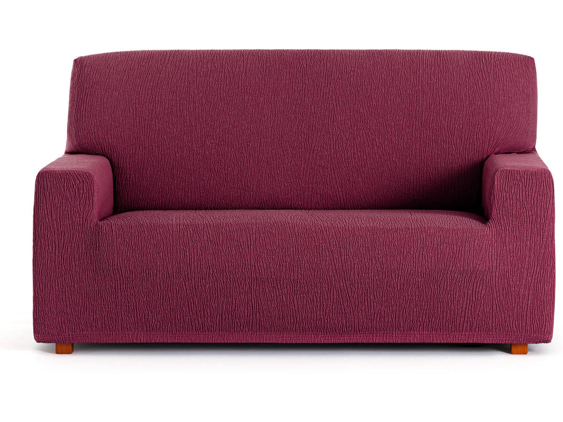 Funda de Sofá 2 Plazas EYSA Premium Troya Tejido Elástico (170 x 70 x 110 cm - Poliéster y Algodón - Burdeos)
