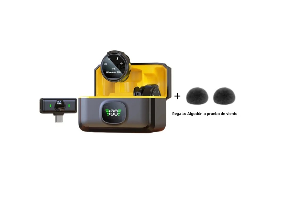 Micrófono de solapa inalámbrico, portátil, con cancelación de ruido, mini para grabación de audio y video. Mdug (Tipo C 1 A 2)
