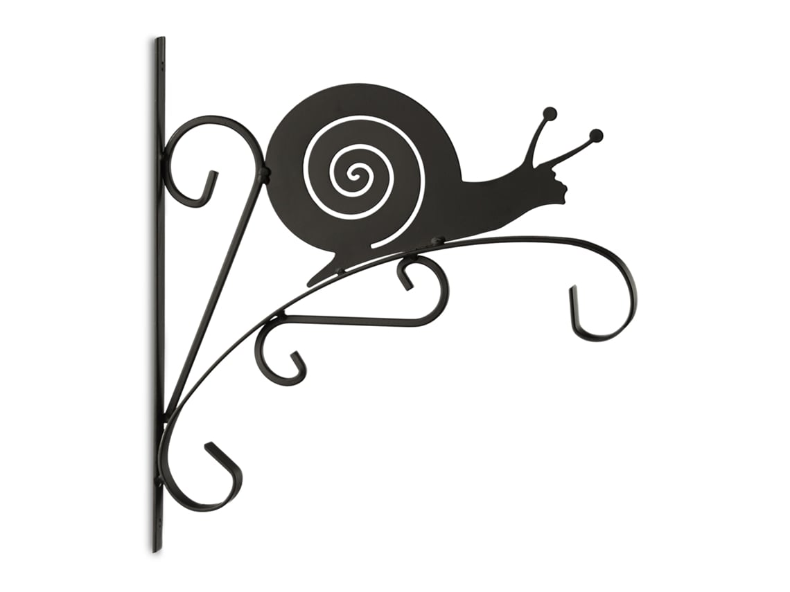 Suporte Para Cesto Suspenso Relaxdays, 2 Unidades, Motivo Caracol, 30 X 30,5 X 2 Cm, Ferro, Preto