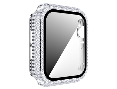 Pieza de Diamante + Caja de Reloj de Vidrio Templado para Apple Watch Series 3, 2 y 1 38mm (Plata)