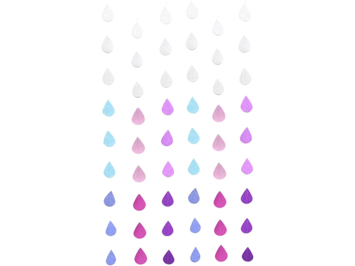 Guirnalda delicada de gotas de papel para decoración de bodas y escaparates, 6 tiras, fácil de colgar, longitud ajustable, GOKOCO