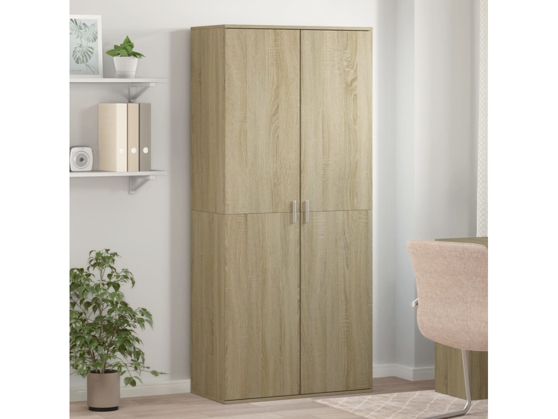 Mueble Zapatero | Armario Zapatero Madera Contrachapada Color Roble 80x39x178 Cm