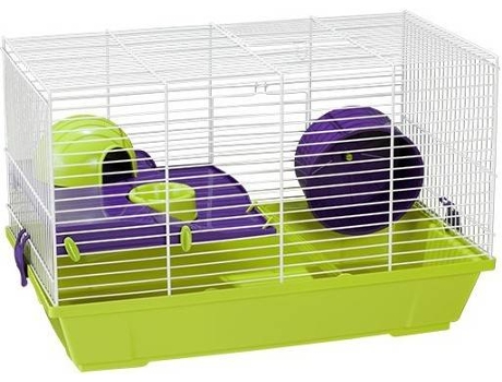 Jaula para Hamsters VOLTREGA 948 (Verde y Morado - 50,5x28x29 cm - Plástico y Metal)