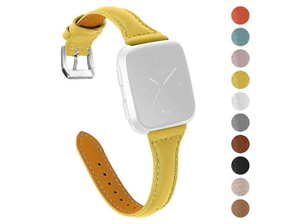 Correa de repuesto elegante de piel de vaca auténtica compatible con Fitbit Versa 2/Versa/Versa Lite/Versa Se Ly Ebike