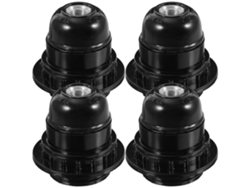 Omni-4pcs Base De Lámpara E27 Reemplazo Soporte De Luz Industrial Material Bakélite Para Hogar Oficina Restaurantes 5.7x5.7x5.5cm Negro