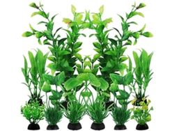 Decoración para acuario, plantas artificiales, juego de 10 piezas, verde, ergonómico, para uso diario STELASPLEN