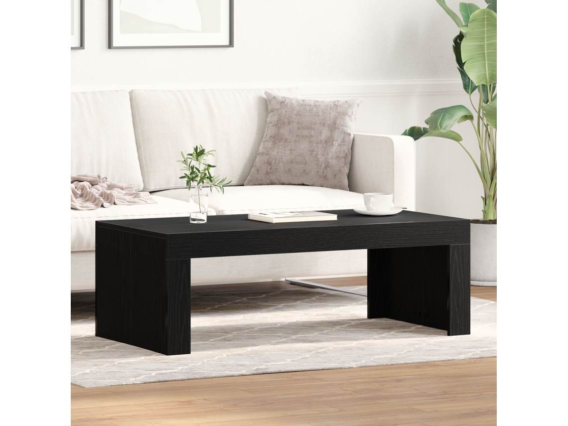 Mesa De Centro Mesa Auxiliar Mesa De Café Negro Roble 102x50x35 Cm Madera Elaborada Wsd522422
