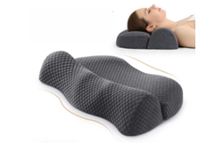 Almohada Cervical Ergonómica De Espuma Viscoelástica Transpirable Para Aliviar El Dolor De Cuello (gris) Cuich