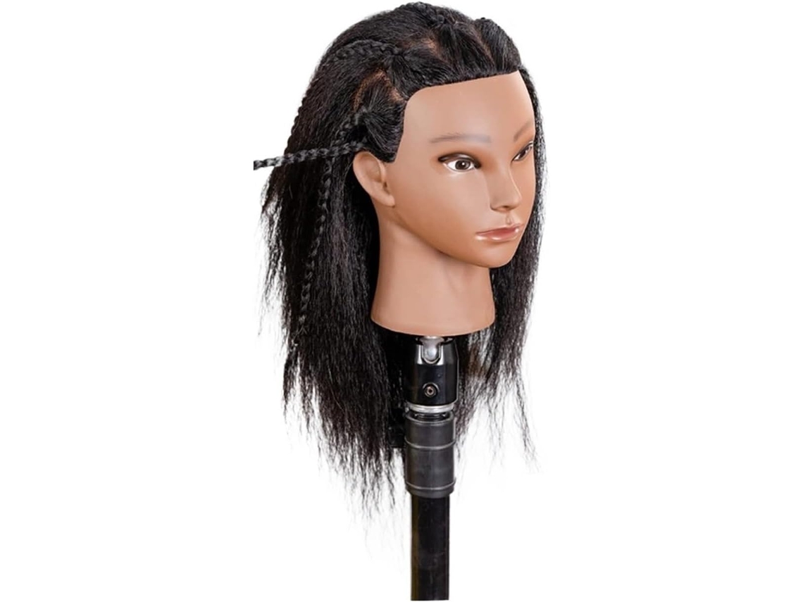 Cabeza De Maniquí Hecha De Cabello Natural, Utilizada Para Tejer, Decolorar, Teñir, Rizar, Peinar Y Modelar.