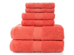 Juego De Tres Toallas De Baño De Algodón Puro, Gruesas, Suaves Y Muy Absorbentes, Color Rojo. Siurn