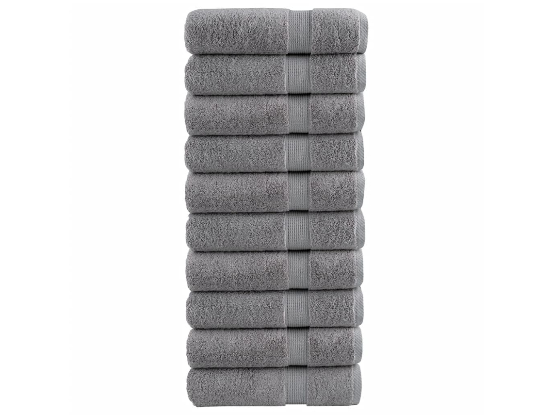 Toallas De Ducha Solund 10 Unidades Gris 70x140 Cm 600 Gsm Wsd110724