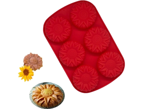 Molde de silicona para tartas con forma de girasol, 27,7 x 18,1 x 2,5 cm