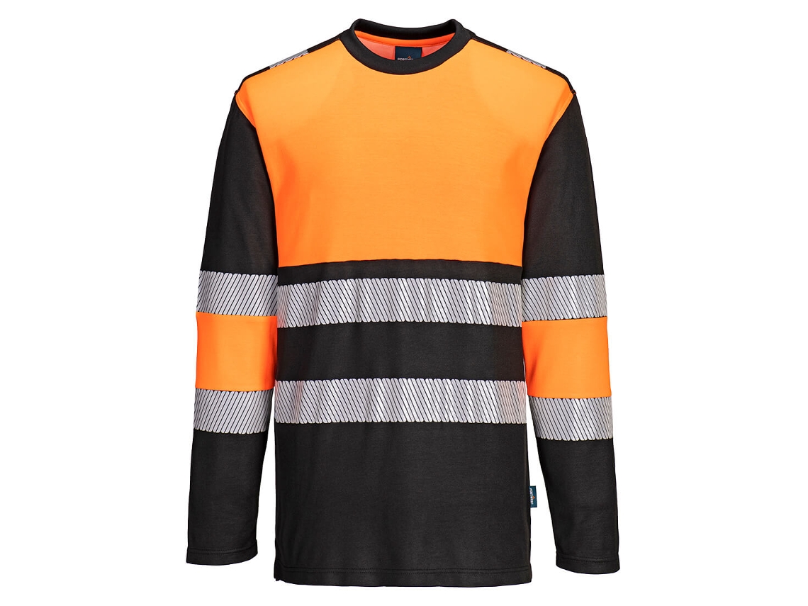 Camiseta de manga larga de alta visibilidad Portwest Pw3, clase 1 / Amarillo Negro / S