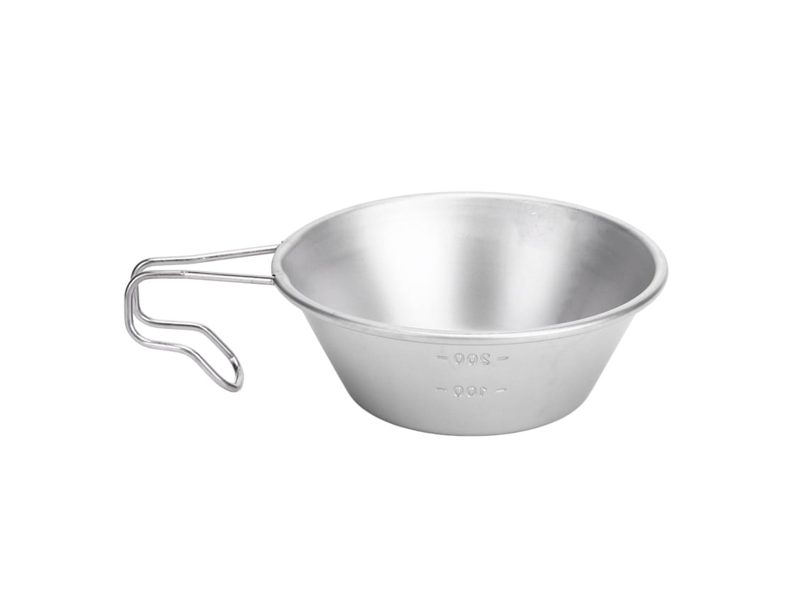 Taza De Camping De Acero Inoxidable 304 Con Asa Moldeada Para Camping, Senderismo Y Picnics, Color Plata.