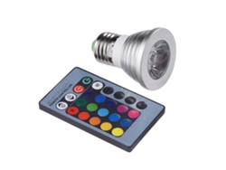 Bombilla LED RGB de 3 W con mando a distancia, regulable, foco, decoración para salón, CA 85-265 V (E27)
