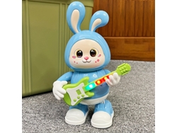 Conejo de juguete musical y bailarín (Conejo Azul) con guitarra, que camina y canta.