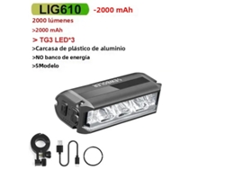 Luz De Manillar (2000 Mah) - 2000 Lúmenes - Recargable Por Usb - Resistente Al Agua - Para Bicicletas De Montaña Y De Carretera