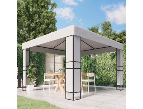 MAISON EXCLUSIVE Cenador con doble techo blanco 3x3 m