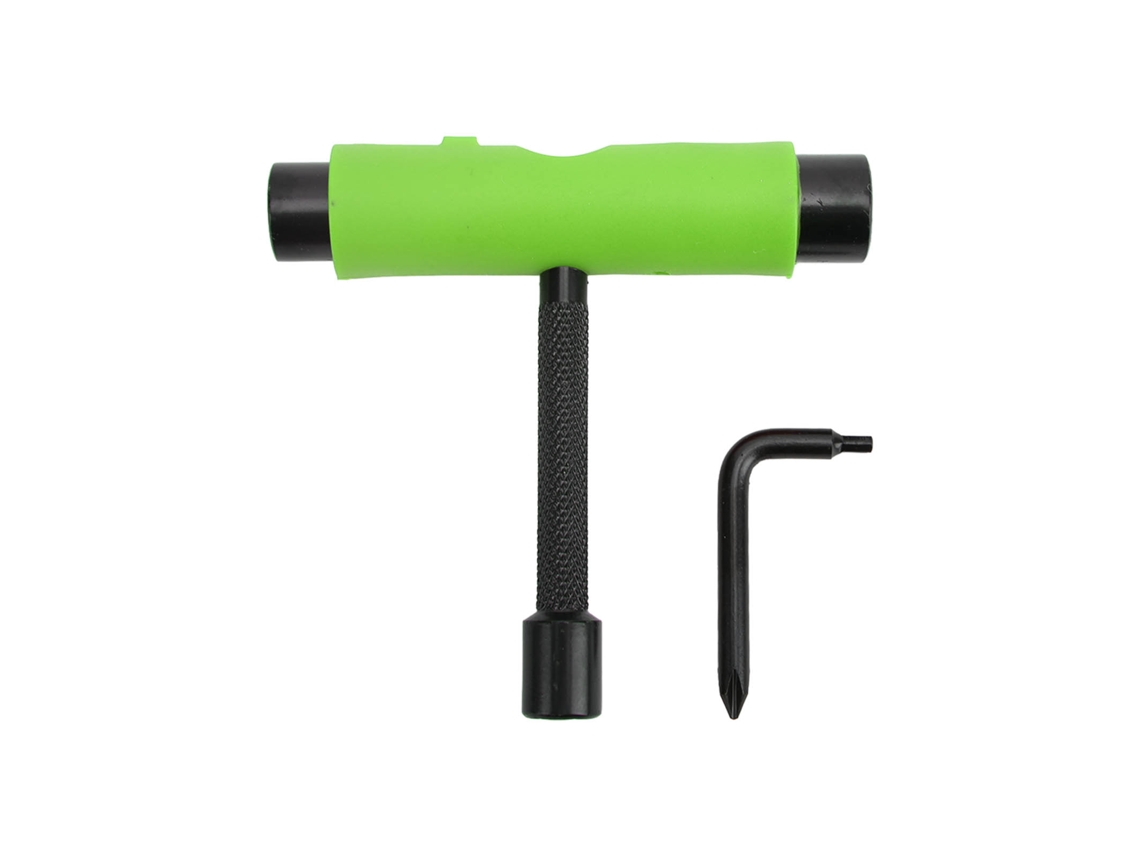 Chave De Skate T E L Com 3 Buracos Para Manutenção De Pranchas Skate E Longboard Verde