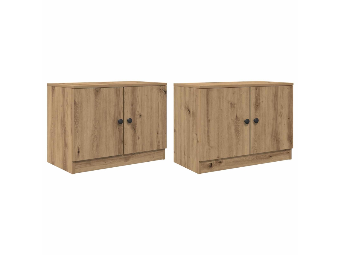 Maison Exclusive - Mueble Cama Con Puerta 2 Pcs Roble Artesanal 66 X 35 X 48 Cm