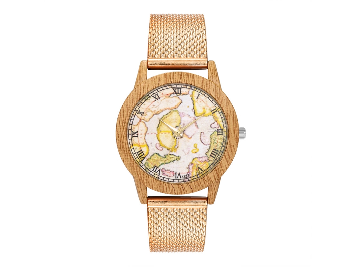 Reloj De Pulsera Unisex De Cuarzo Con Correa De Silicona, Esfera Redonda, Oro Rosa.