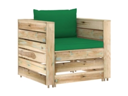 Maison Exclusive - Muebles De Jardín 2 Piezas Con Cojines Madera Impregnada Verde