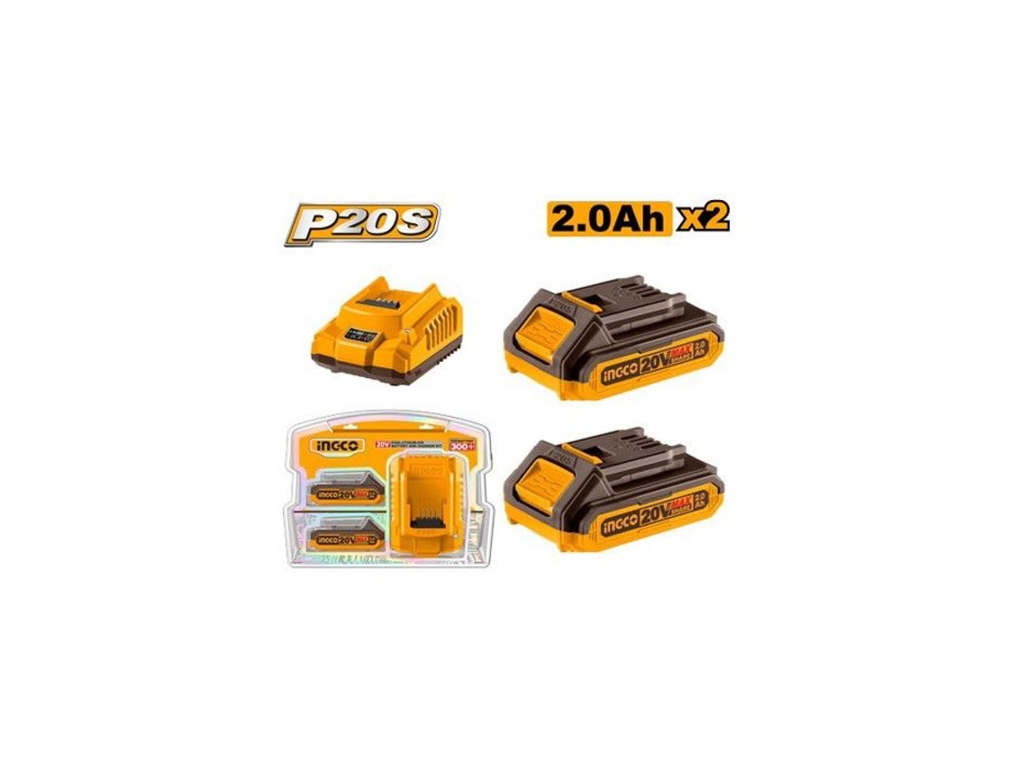 Kit de 2 cargadores de baterías 2Ah Ingco (fbli2001fcli2001e)
