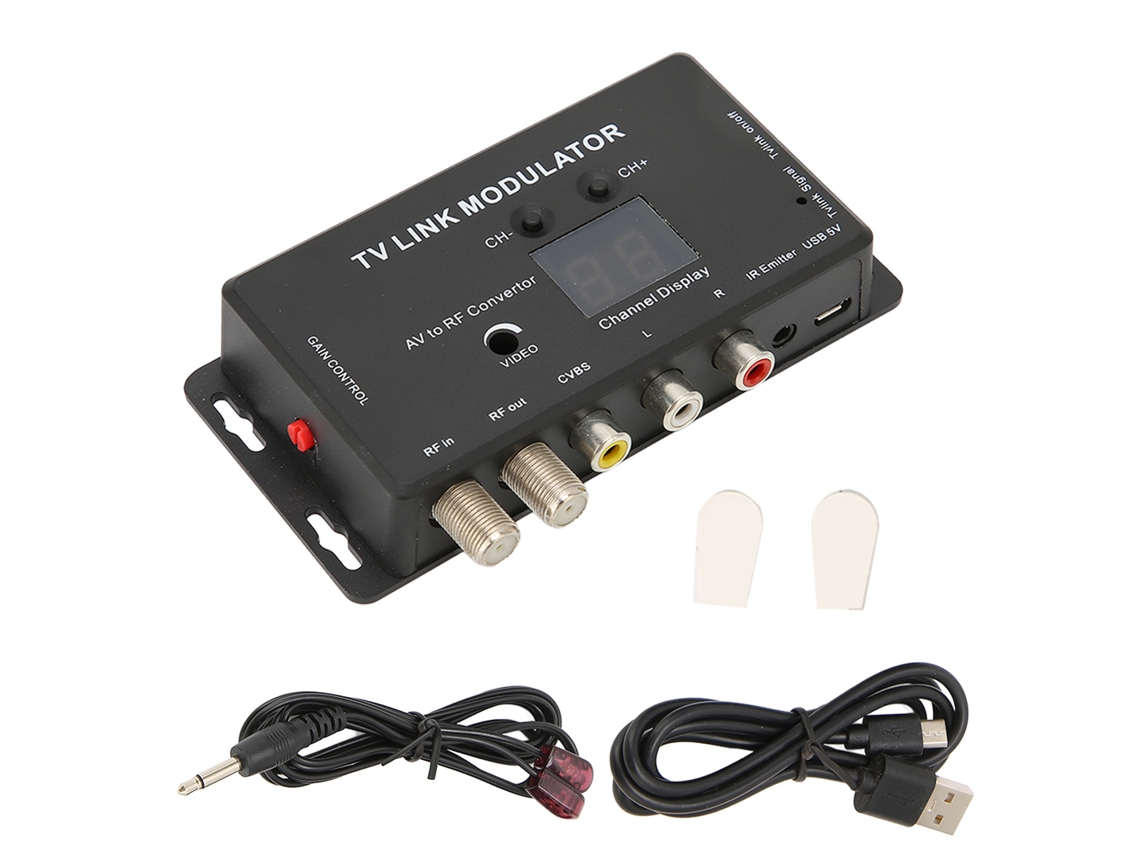 Modulador Tv Link Tm70rg Suporta Pal/ntsc Ajuste De Ganho Conversor Av Para Rf Uhf Doméstico Multifuncional