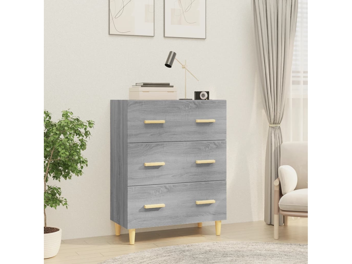 Aparador De Madera Contrachapada Gris Sonoma 70x34x90 Cm
