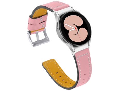 Correa de piel auténtica ajustable para Samsung Galaxy Watch4 Classic 42mm/46mm/Watch4 Active 40mm/44mm - rosa