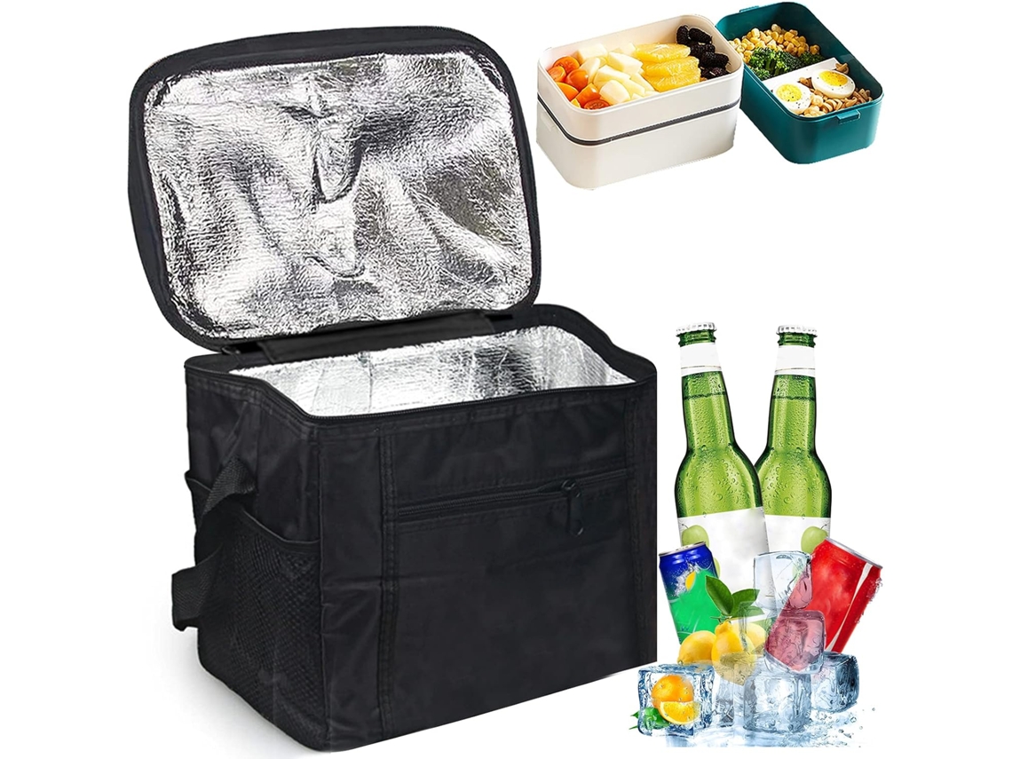 Bolsa hielera plegable bolsa de picnic mini bolsa hielera plegable mini bolsas hieleras bolsa térmica plegable pequeña negra ZMDECQNA