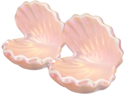 Juego De 2 Bandejas Planas De Cerámica Para Joyería Con Diseño De Conchas Marinas.