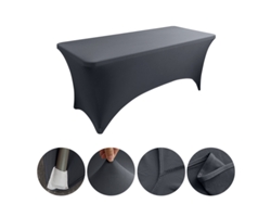 Mantel Rectangular Elástico De Spandex Para Bodas, Banquetes Y Fiestas (gris Oscuro/153x75x75cm) Gertiz