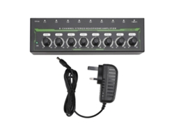 Amplificador De Auriculares De 8 Canales Con Control De Volumen E Iluminación Estéreo Rgb, Conector De 6,35 Mm (gb)