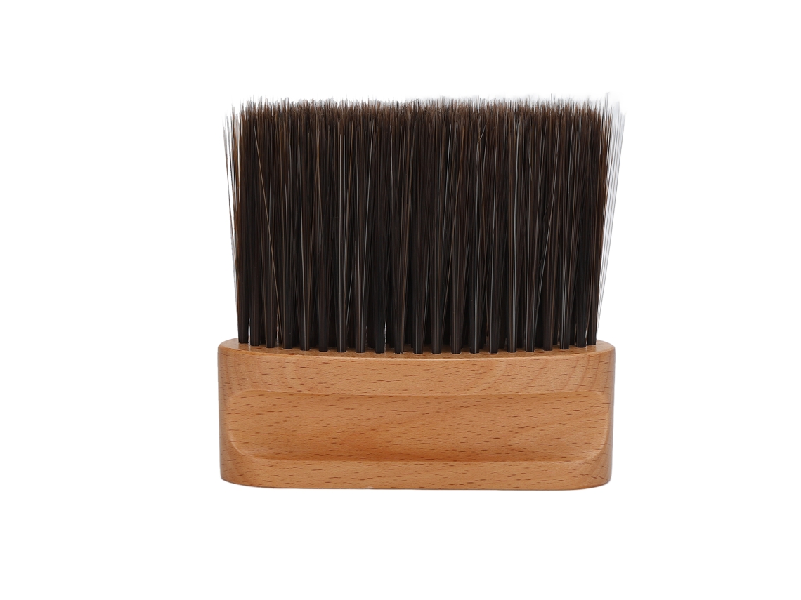 Escova profissional para limpeza de pelos do pescoço, modelo 2026, com cabo de madeira.