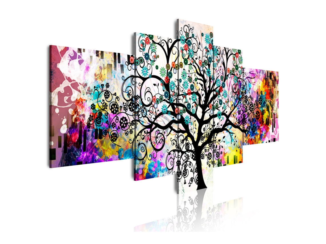 Cuadro Moderno DEKOARTE Abstracto Arte Árbol de la Vida de Gustav Klimt (180 X 85cm)